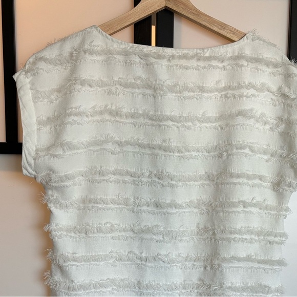 MAEVE Anthropologie Fringe ivory top. Size 0 - Picture 10 of 15